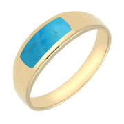 9ct Yellow Gold Turquoise Inlay Ring R003