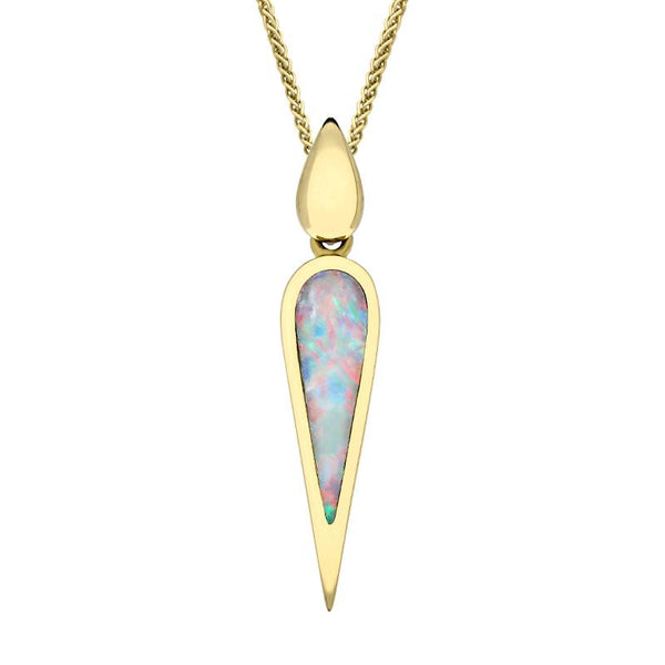00028658 18ct Yellow Gold Opal Toscana Pear Drop Necklace, P1612C