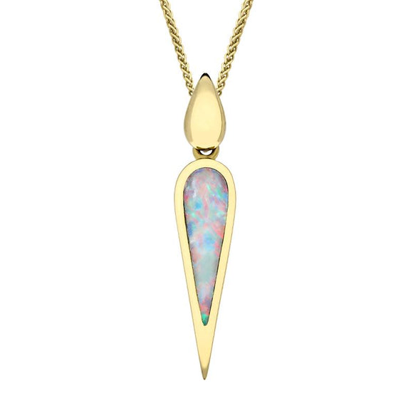 00028658 18ct Yellow Gold Opal Toscana Pear Drop Necklace, P1612C