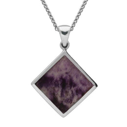 Sterling Silver Blue John Small Rhombus Necklace P1806