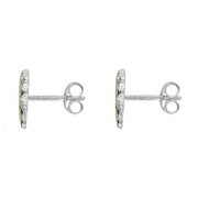 00141581 Sterling Silver Yellow Gold Santa's Sleigh Stud Earrings, E2229.
