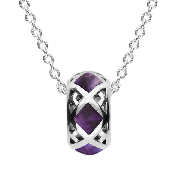 00176390 Sterling Silver Blue John Curved Necklace, P2712