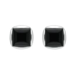 Sterling Silver Whitby Jet Square Stud Earrings E2500 