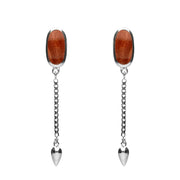 00181122  Sterling Silver Jasper Lineaire Medium Drop Stud Earrings, E2241.