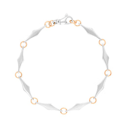 18 Rose Gold Sterling Silver Rhombus Handmade Bracelet C031BR