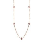 18ct Rose Gold Blue John Cross Link Disc Chain Necklace