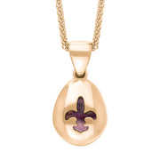 18ct Rose Gold Blue John Fleur De Lis Pear Shape Necklace, P3645