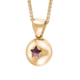 18ct Rose Gold Blue John Star Disc Necklace