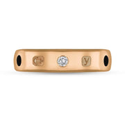 18ct Rose Gold Diamond Jet King's Coronation Hallmark 5mm Ring R1193_5
