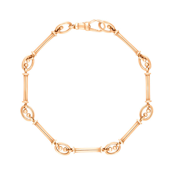 18ct Rose Gold Handmade Baton Link Bracelet C015BR