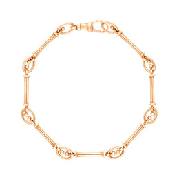 18ct Rose Gold Handmade Baton Link Bracelet C015BR