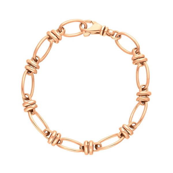 18ct Rose Gold Handmade Cable Chain Bracelet C054BR