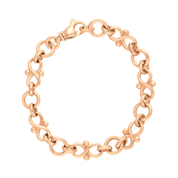 18ct Rose Gold Infinity Link Handmade Bracelet C122BR
