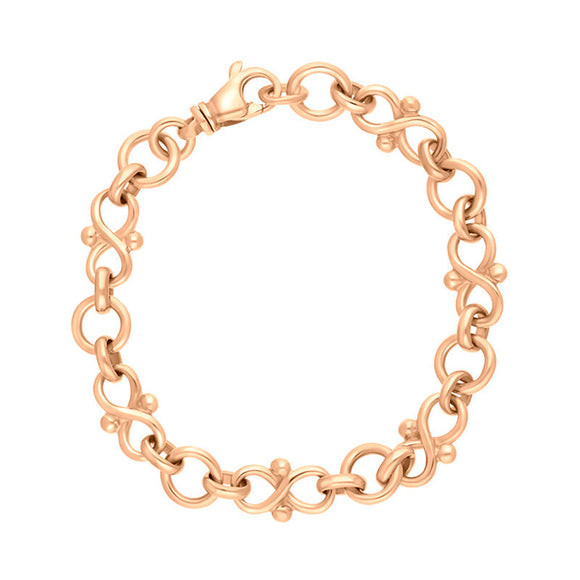 18ct Rose Gold Infinity Link Handmade Bracelet C122BR