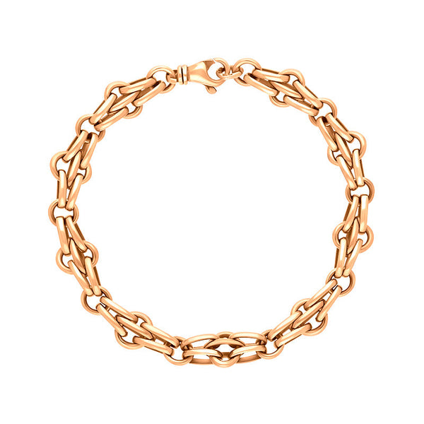 18ct Rose Gold Multi Link Cable Chain Bracelet C064BR