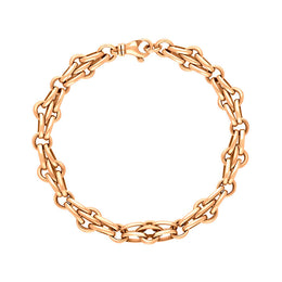 18ct Rose Gold Multi Link Cable Chain Bracelet C064BR