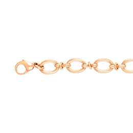 18ct Rose Gold Oval Link Handmade Bracelet