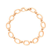 18ct Rose Gold Oval Link Handmade Bracelet C058BR.