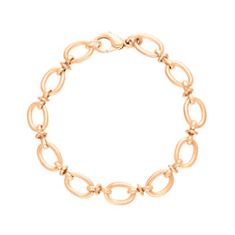18ct Rose Gold Oval Link Handmade Bracelet C058BR.