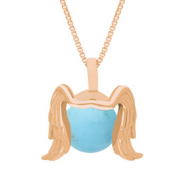 18ct Rose Gold Turquoise Zodiac Virgo 10mm Bead Pendant, P3628.