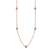 18ct Rose Gold Whitby Jet Cross Link Disc Chain Necklace