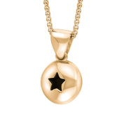18ct Rose Gold Whitby Jet Star Disc Necklace