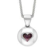 18ct White Gold Blue John Heart Disc Necklace