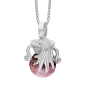 18ct White Gold Blue John Zodiac Aquarius 10mm Bead Pendant, P3624.