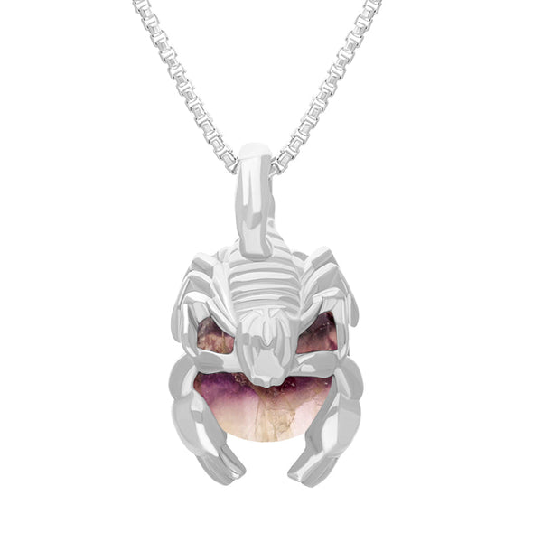 18ct White Gold Blue John Zodiac Scorpio 10mm Bead Pendant, P3618.