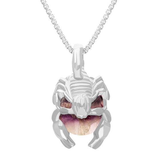18ct White Gold Blue John Zodiac Scorpio 10mm Bead Pendant, P3618.
