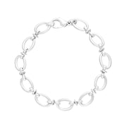 18ct White Gold Oval Link Handmade Bracelet C058BR