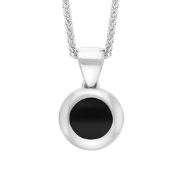 18ct White Gold Whitby Jet Star Disc Necklace