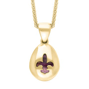 18ct Yellow Gold Blue John Fleur De Lis Pear Shape Necklace, P3645.