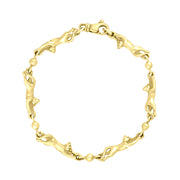 18ct Yellow Gold Cat Handmade Bracelet C094BR
