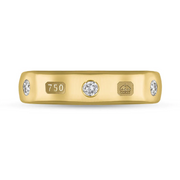 18ct Yellow Gold 0.15ct Diamond King's Coronation Hallmark 5mm Ring R1193_5 CFH