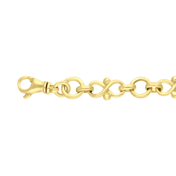 18ct Yellow Gold Infinity Link Handmade Bracelet
