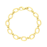 18ct Yellow Gold Oval Link Handmade Bracelet C058BR