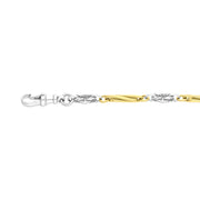 18ct Yellow Gold Sterling Silver Twist Byzantine Handmade Bracelet