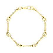18ct Yellow Gold Handmade Baton Link Bracelet C015BR