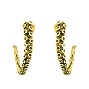18ct Yellow Gold Tentacle Hoop Earrings, E2460