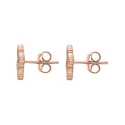 18ct Rose Gold Malachite Eden Marquise Flower Stud Earrings