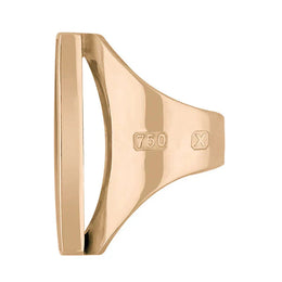 18ct Rose Gold Blue John Hallmark Large Oblong Ring
