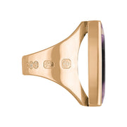 18ct Rose Gold Blue John Hallmark Medium Oblong Ring