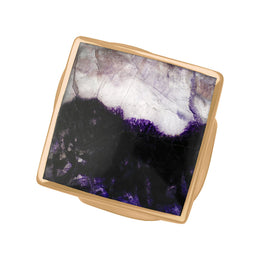 18ct Rose Gold Blue John Hallmark Medium Rhombus Ring. R607_FH.