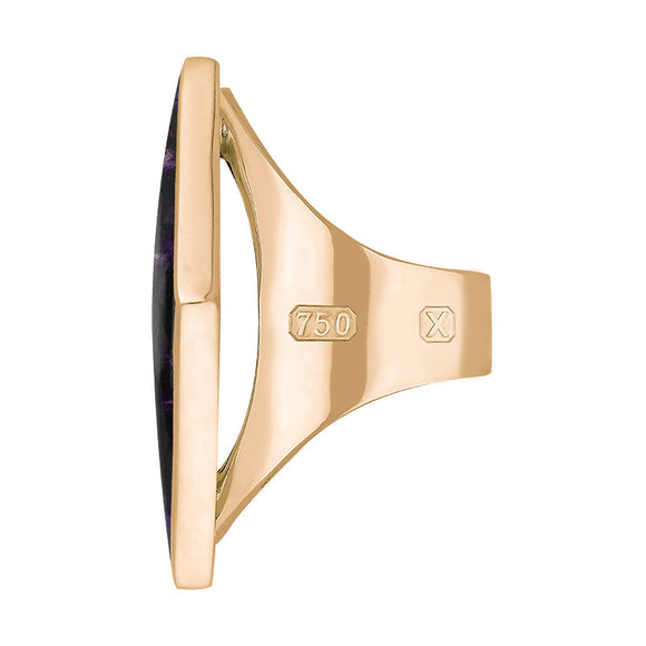18ct Rose Gold Blue John Hallmark Medium Rhombus Ring