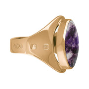 18ct Rose Gold Blue John Hallmark Small Oval Ring