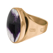 18ct Rose Gold Blue John Hallmark Small Round Ring