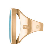 18ct Rose Gold Turquoise Hallmark Medium Square Ring