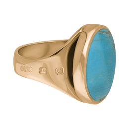 18ct Rose Gold Turquoise Hallmark Small Round Ring
