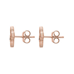18ct Rose Gold Whitby Jet Eden Marquise Flower Stud Earrings